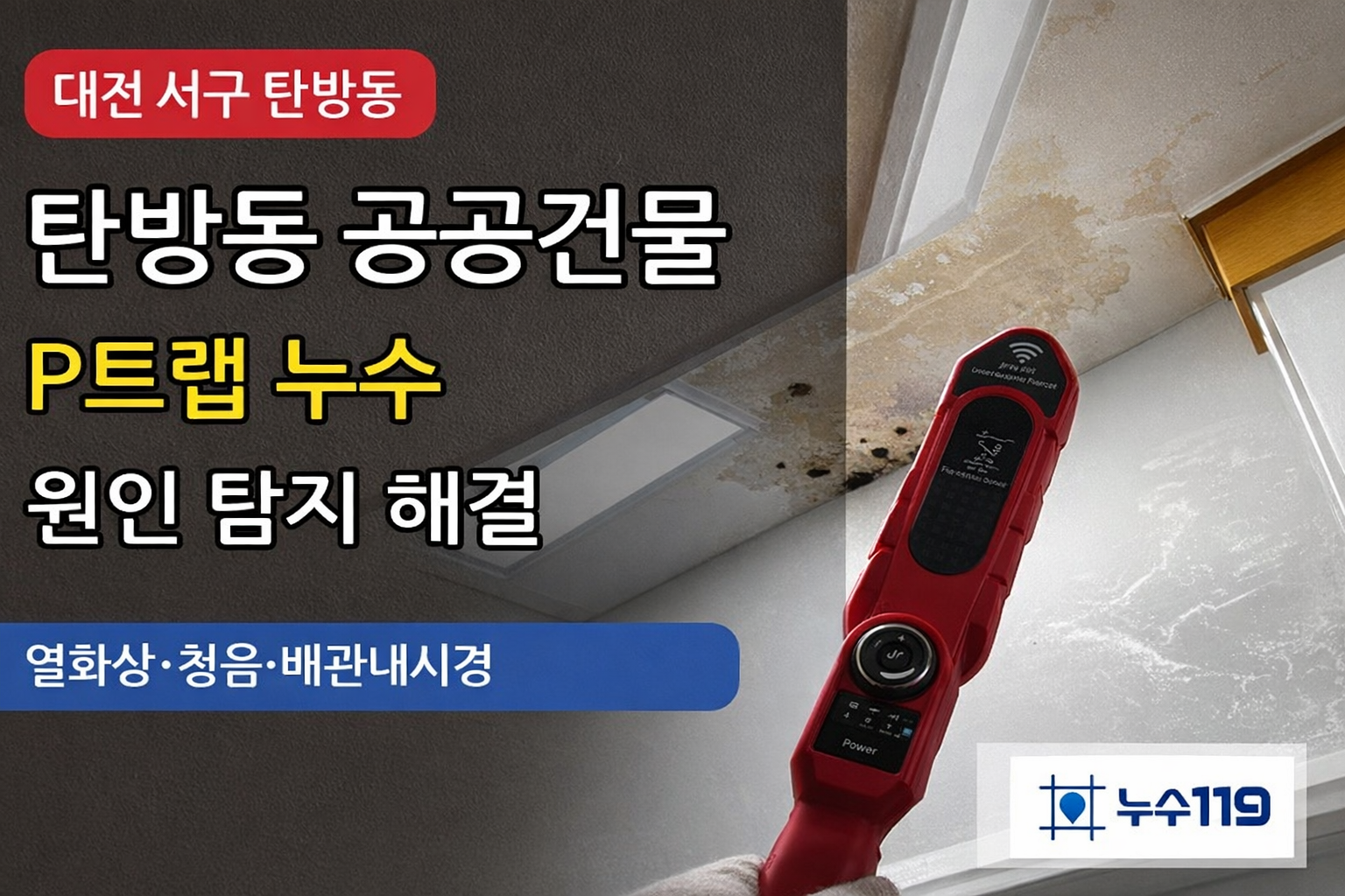 대전 탄방동 공공건물 천장 누수 P트랩 누수 해결 사례