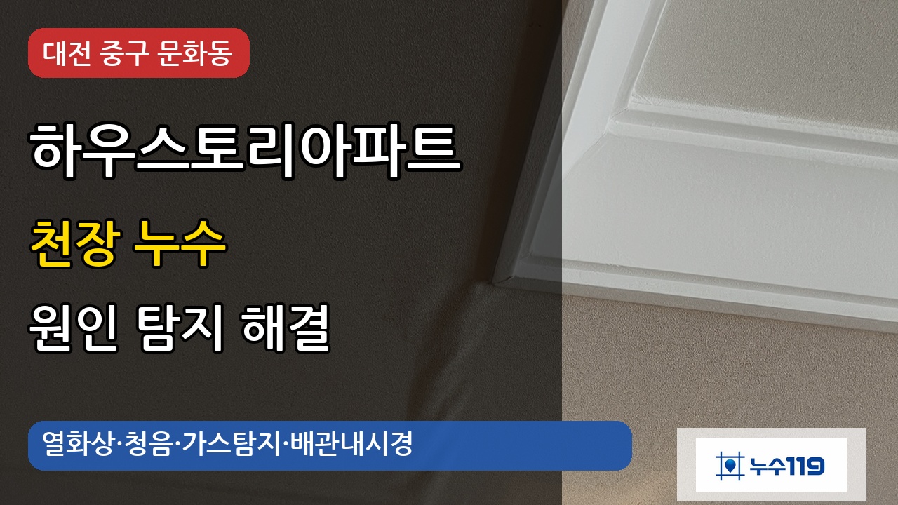 대전 문화동 하우스토리아파트 천장 누수 욕실 수전 누수 하수구 누수 해결 사례