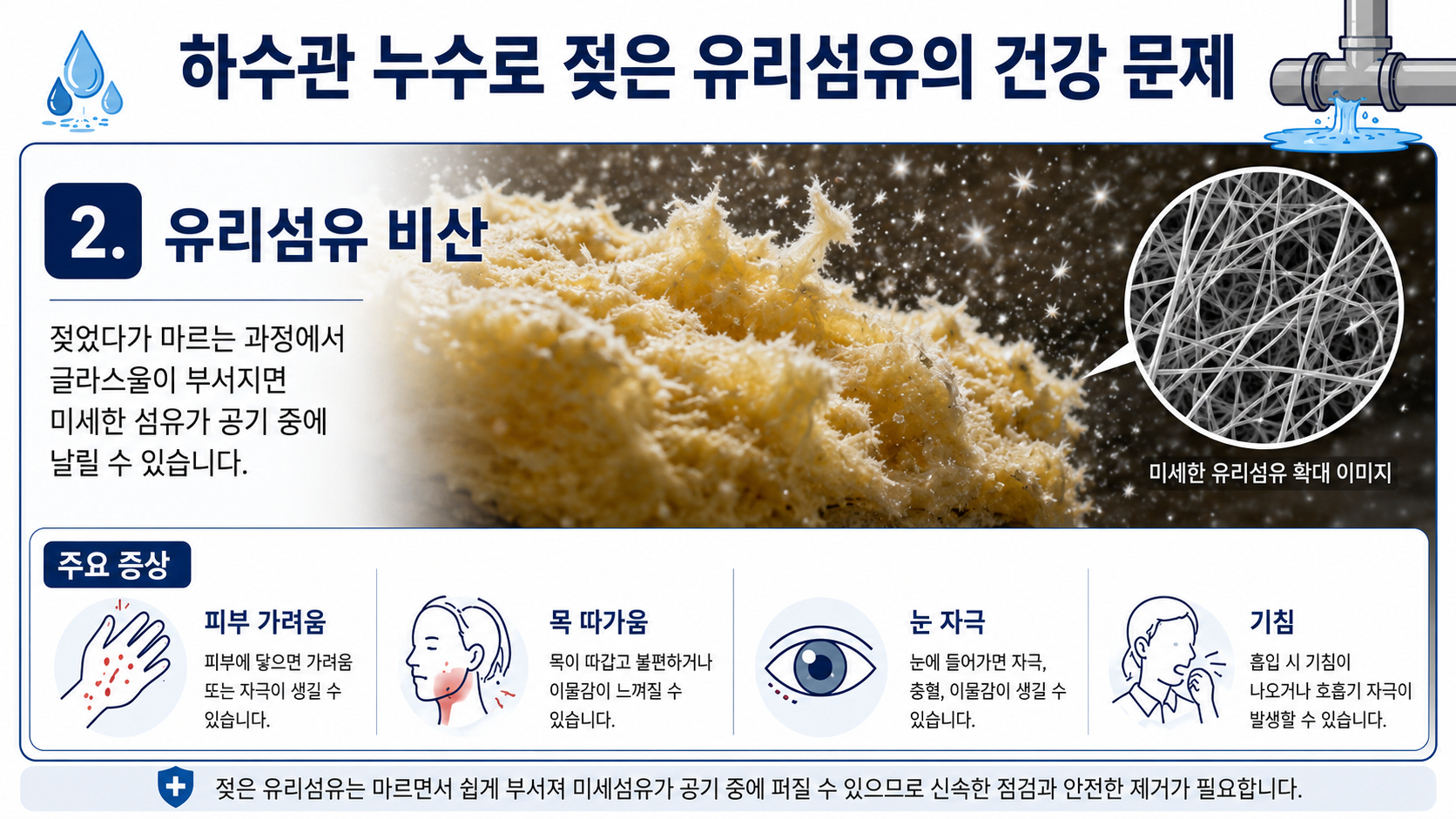 젖은 유리섬유 비산 건강 문제